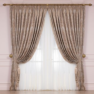 Curtain with tieback VICTORIAN Beige - 1 panel