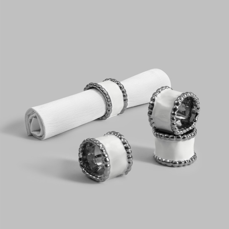Кольца для салфеток Набор колец для салфеток Бинош Фарфор Титан - Фото