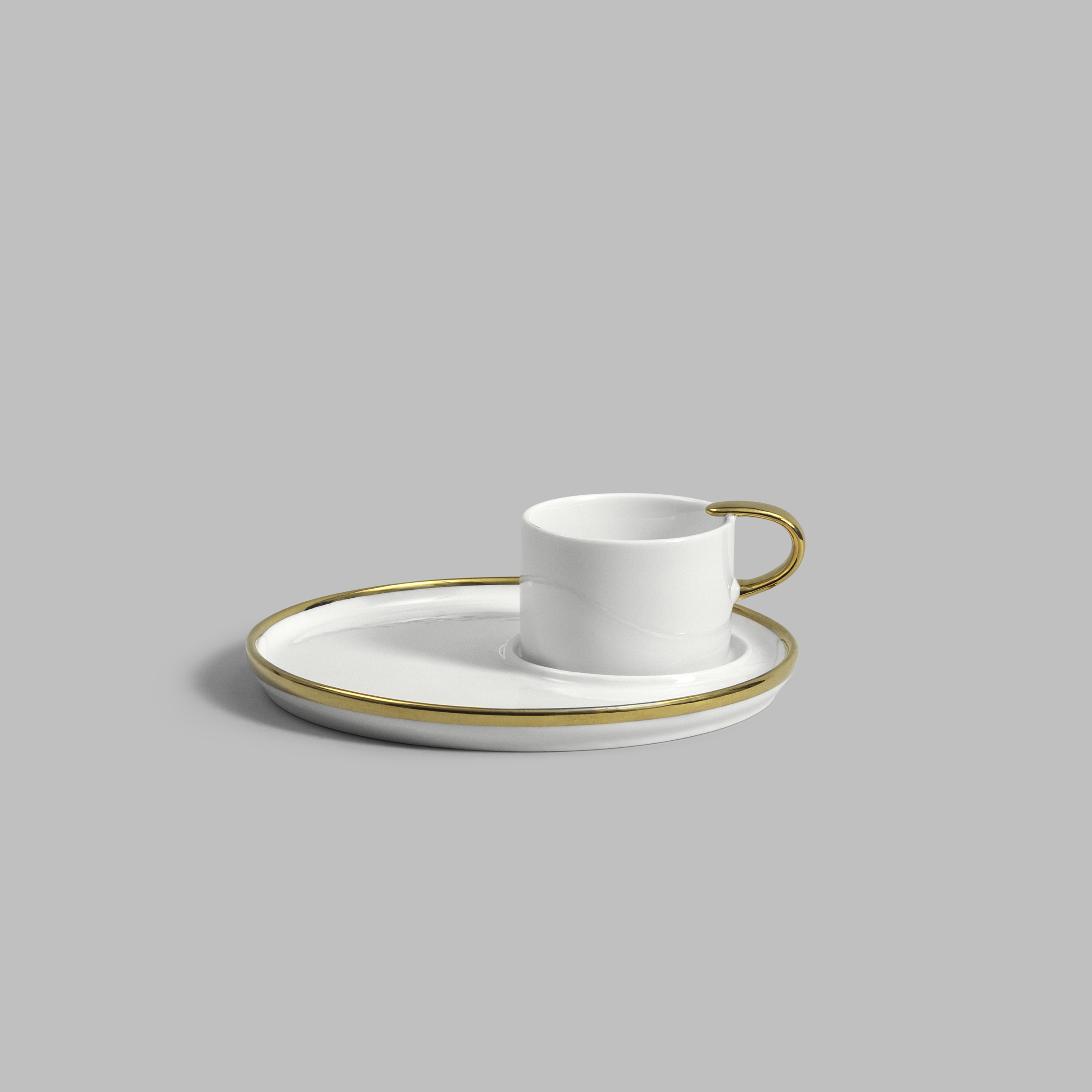 Чашки Кофейная пара для эспрессо Бинош Фарфор Титан - Фото